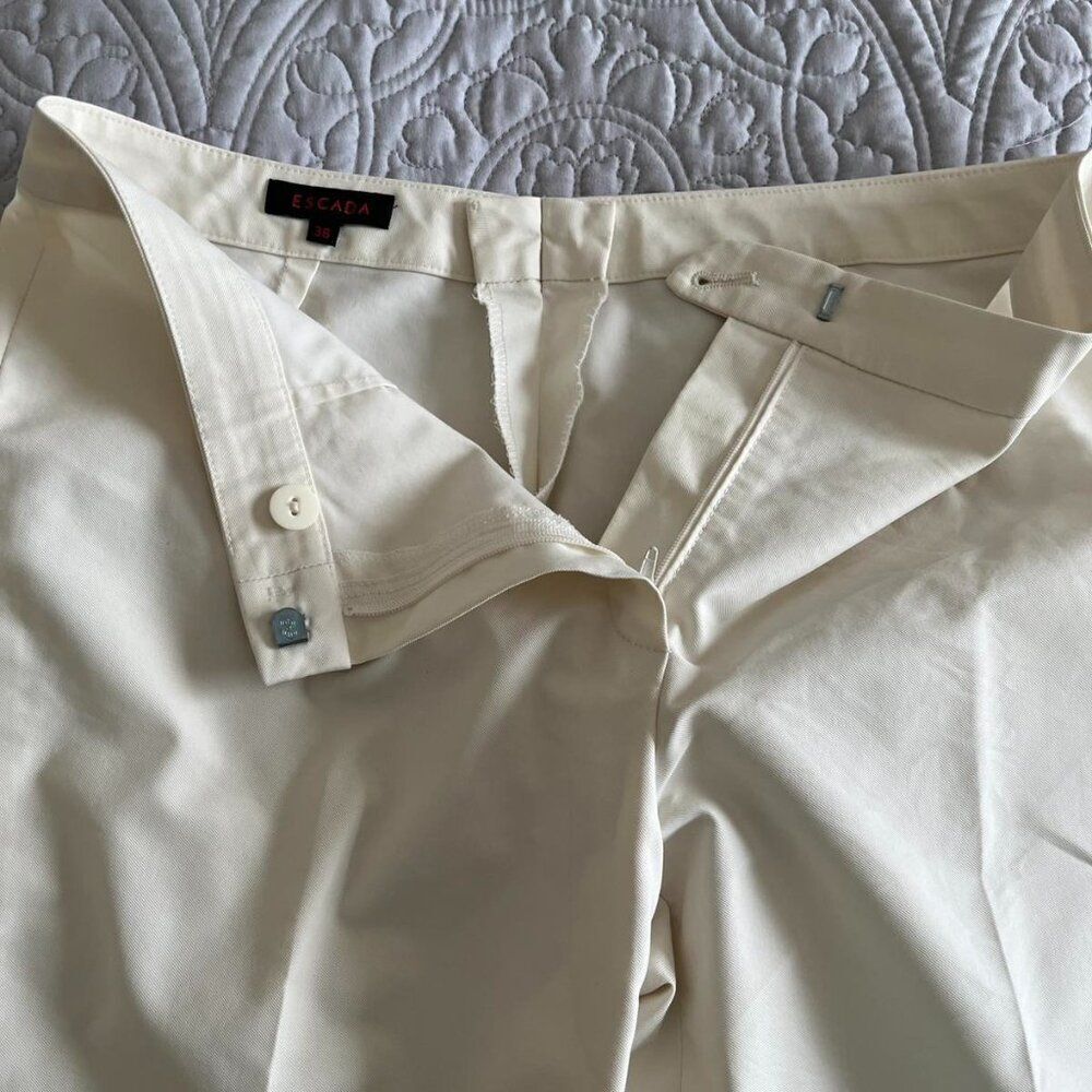 Escada Women's  Wide Cream Trousers Size 4 - Picture 4 of 12